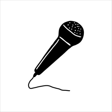 Hand drawn microphone doodle vector