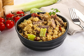 Bulgur with lamb and vegetables