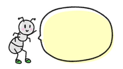 1匹のかわいいアリのイラスト