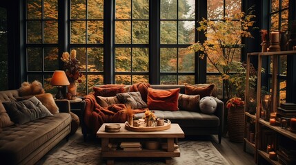 Chinese lantern in temple. AI generated art illustration.