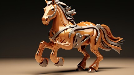 Obraz na płótnie Canvas Carousel horse in the park. AI generated art illustration.