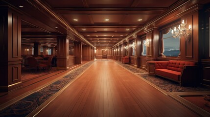 Interior of a hotel. AI generated art illustration.