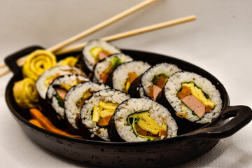 Local Indonesian kimbab with various contents with a very savory and delicious taste