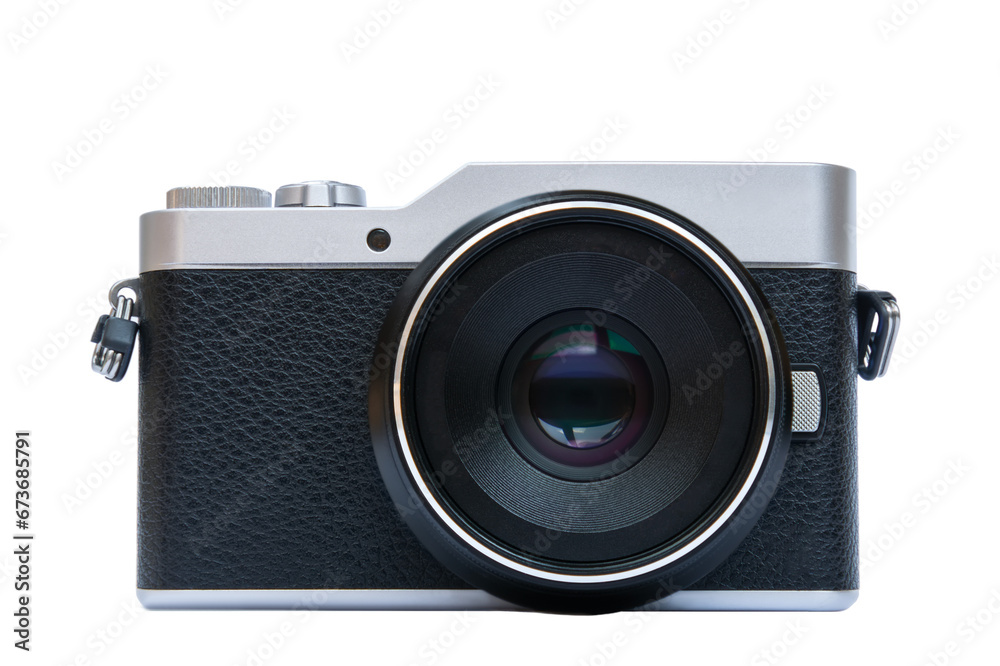 Wall mural Retro style camera  front view