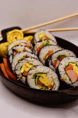 Local Indonesian kimbab with various contents with a very savory and delicious taste