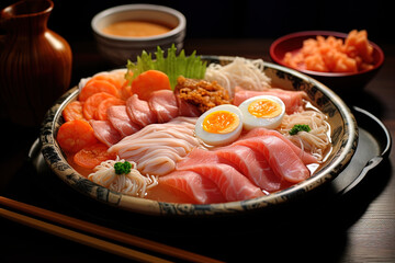 sushi with salmon, generative ai