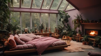 Interior of a house. AI generated art illustration.