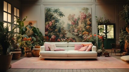 Interior of a house. AI generated art illustration.