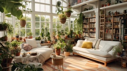 Fototapeta premium Interior of a house. AI generated art illustration.