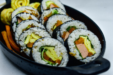 Local Indonesian kimbab with various contents with a very savory and delicious taste