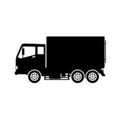 Box truck icon vector. Shipment truck silhouette for icon, symbol and sign. Box truck for shipment, transit, delivery, package or transportation