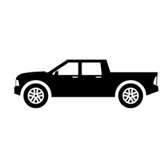 Pickup car icon vector. Countryside delivery car silhouette for icon, symbol and sign. Pickup car for transportation, shipment, delivery, package or transit