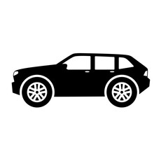 SUV car icon vector. Sport utility vehicle silhouette for icon, symbol or sign. SUV car graphic resource for transportation or automotive