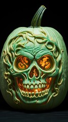 Skull on the background. AI generated art illustration.