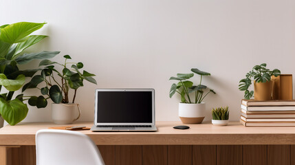 Obraz na płótnie Canvas office interior with laptop