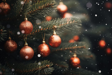 Obraz na płótnie Canvas Get ready for the holidays with a Christmas tree macro background.