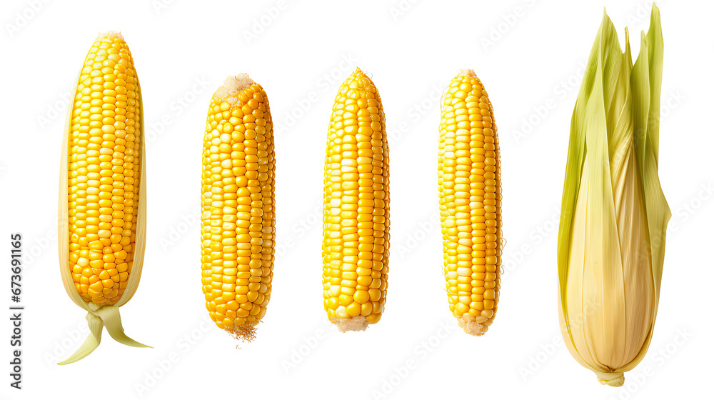 Wall mural collection of corn ears on transparent background png - Wall murals