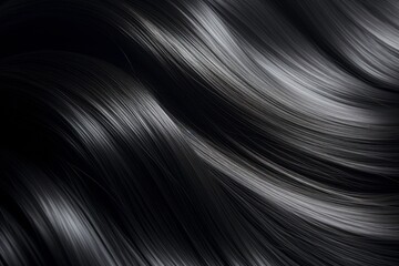 Close-Up of Shiny beautiful black Curly Hair Texture