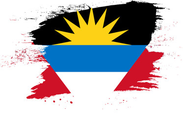Paint brush on Flag of Antigua and Barbuda