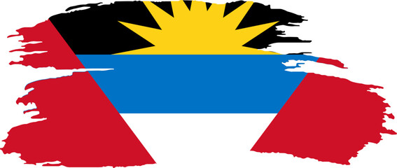 Grunge Brush on Antigua and Barbuda Flag