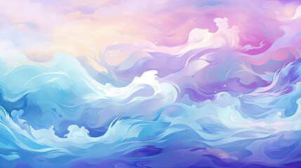 Fototapeta na wymiar Vivid violet and turquoise ocean waves dynamic