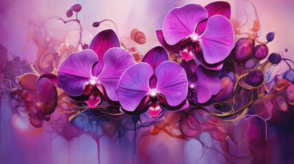Rich plum ink and orchids