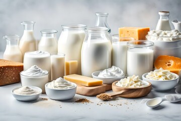Fototapeta na wymiar dairy products on the table