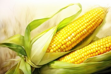 Digital drawing of close up corn.