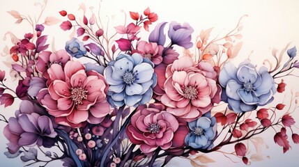 Luxury abstract art flower watercolor background. background for banner, poster, Web and packaging.
