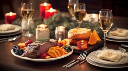 Christmas Holiday Dining stock photo