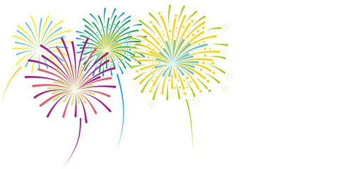 New year fireworks vector design