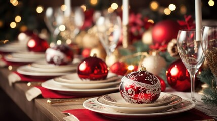 Christmas Holiday Dining stock photo