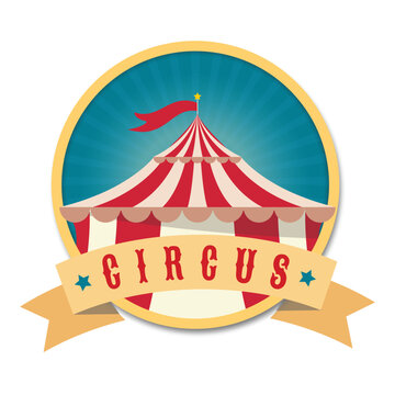 Circus Show Tend Badge Vector