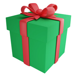 Christmas present clipart flat design icon isolated on transparent background, 3D render Christmas and New year concept