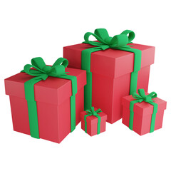 Christmas presents clipart flat design icon isolated on transparent background, 3D render Christmas and New year concept 2