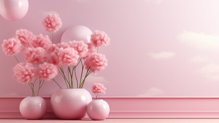 Fototapeta na wymiar pink tulips in a vase on the table