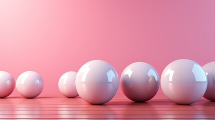 white balls in pink background