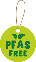 PFAS Free Label Badge, per- and polyfluoroalkyl substances, Icon, Sticker, Isolated Vector