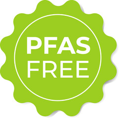 PFAS Free Label Badge, per- and polyfluoroalkyl substances, Icon, Sticker, Isolated Vector