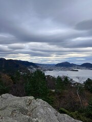 Fototapeta na wymiar Hiking trial over Mount Eidsvåg Bergen Norway