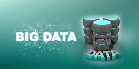 3d rendering Database storage illustration