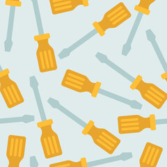 Screwdriver seamless pattern. Suitable for backgrounds, wallpapers, fabrics, textiles, wrapping papers, printed materials, and many more.