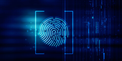 Fingerprint Scanning Technology Concept 2d Illustration
