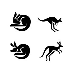 Kangaroo Logo icon design illustration