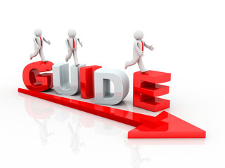 3d illustration Business Network concept with Guide
