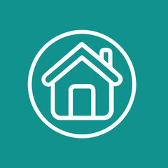 Vector home flat icon with long shadow 