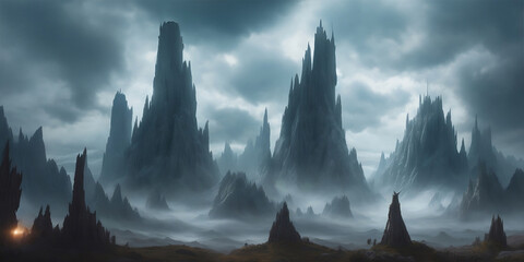 cinematic fantasy images elf land of gods background. ai generative - obrazy, fototapety, plakaty