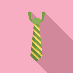 Textile striped tie icon flat vector. Fabric fashion. Craft design - obrazy, fototapety, plakaty