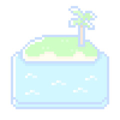 ピクセルアートな南国の無人島★PNG