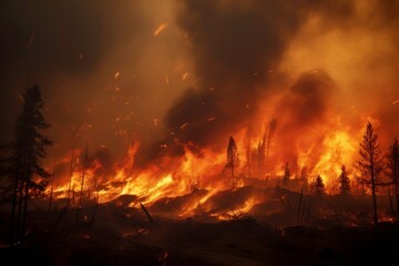 Close-up encounters with wildfires - obrazy, fototapety, plakaty